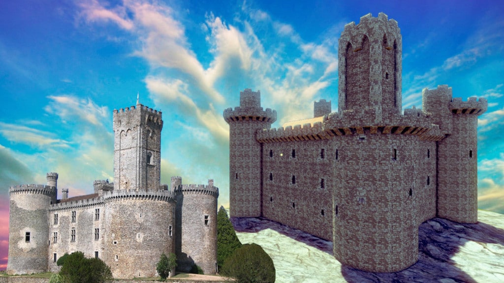 Reproduction de château Montbrun à l'aide de Medieval engineers