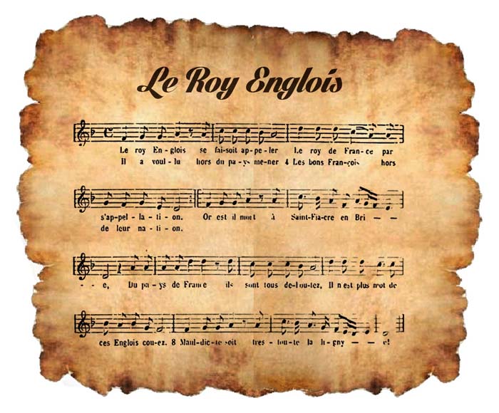 Roy angloys chanson Manuscrit de Bayeux musique d'un Recueil de  Théodore Gérold 1921