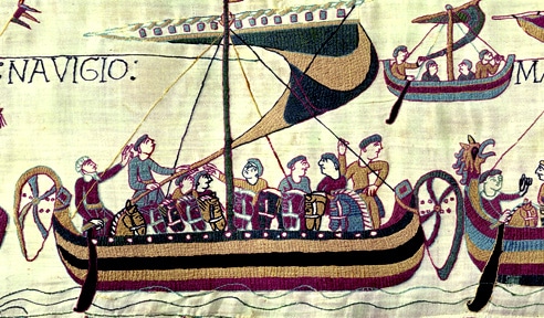 Tapisserie de Bayeux, XIe sècle, flotte et navires viking 