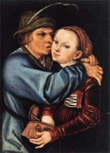 prostitué_et_paysan_prostitution_renaissance_fin_moyen-age_lucas_maler_Cranach