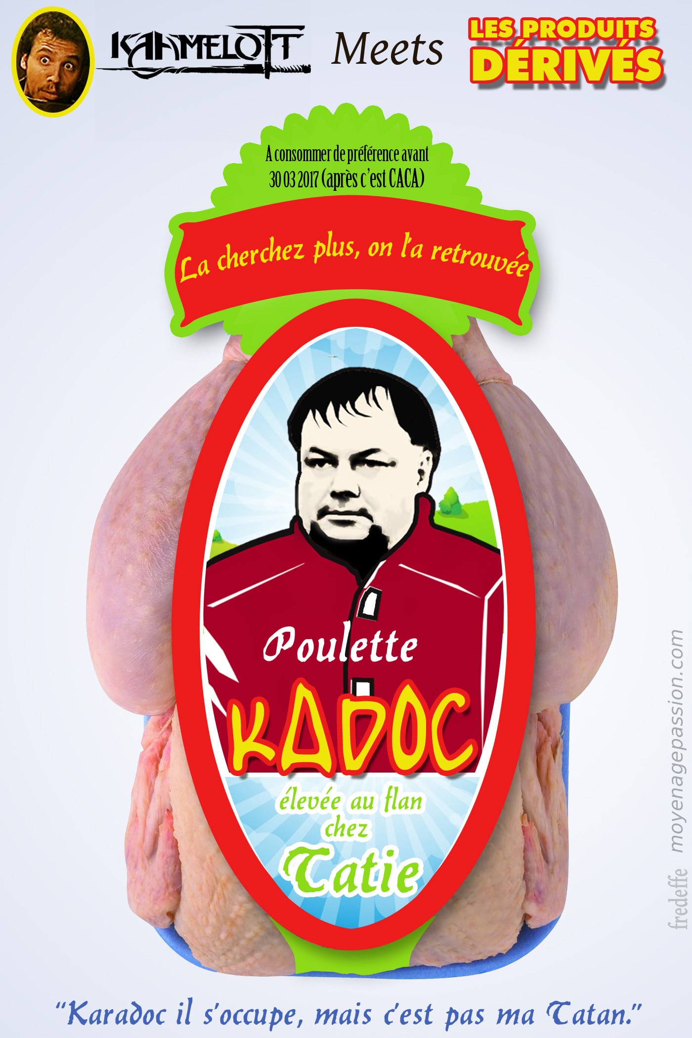 Kadoc et la poulette, moment culte de la série Kaamelott d'Alexandre Astier avec Brice Fournier