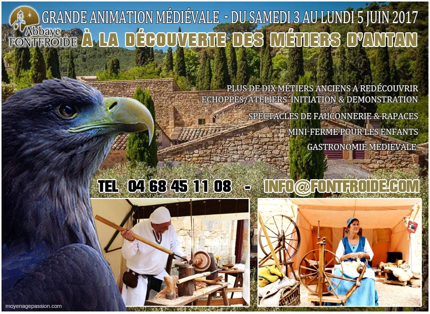 fetes_animations_gastronomie_medievale_fontfroide_abbaye_narbonne_agenda_week_end_metiers_anciens_fauconnerie_moyen-age