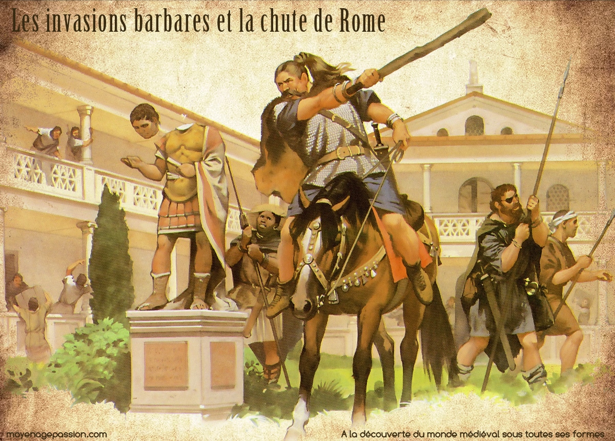 Illustration d'Angus Mc Bride. Visigoths mettant à mal l'empire romain