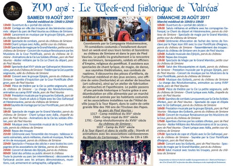 agenda_programme_fete_animation_medievale_historique_toutes_epoques_valreas_Vaucluse_Provence