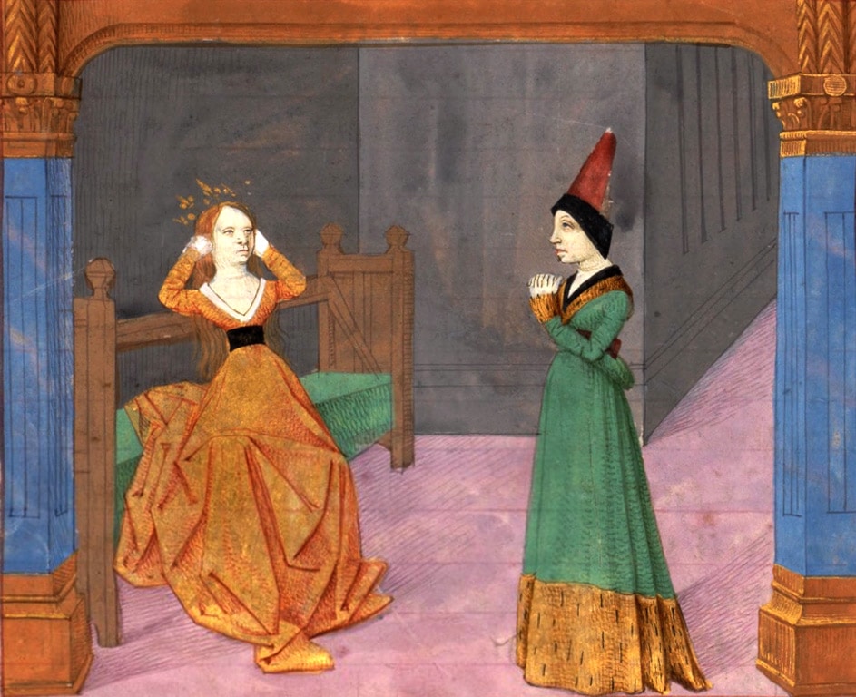 enluminure_legendes_arthuriennes_tristan_yseult_desespoir_amour_courtois_Ms_fr_189_bibliotheque_geneve