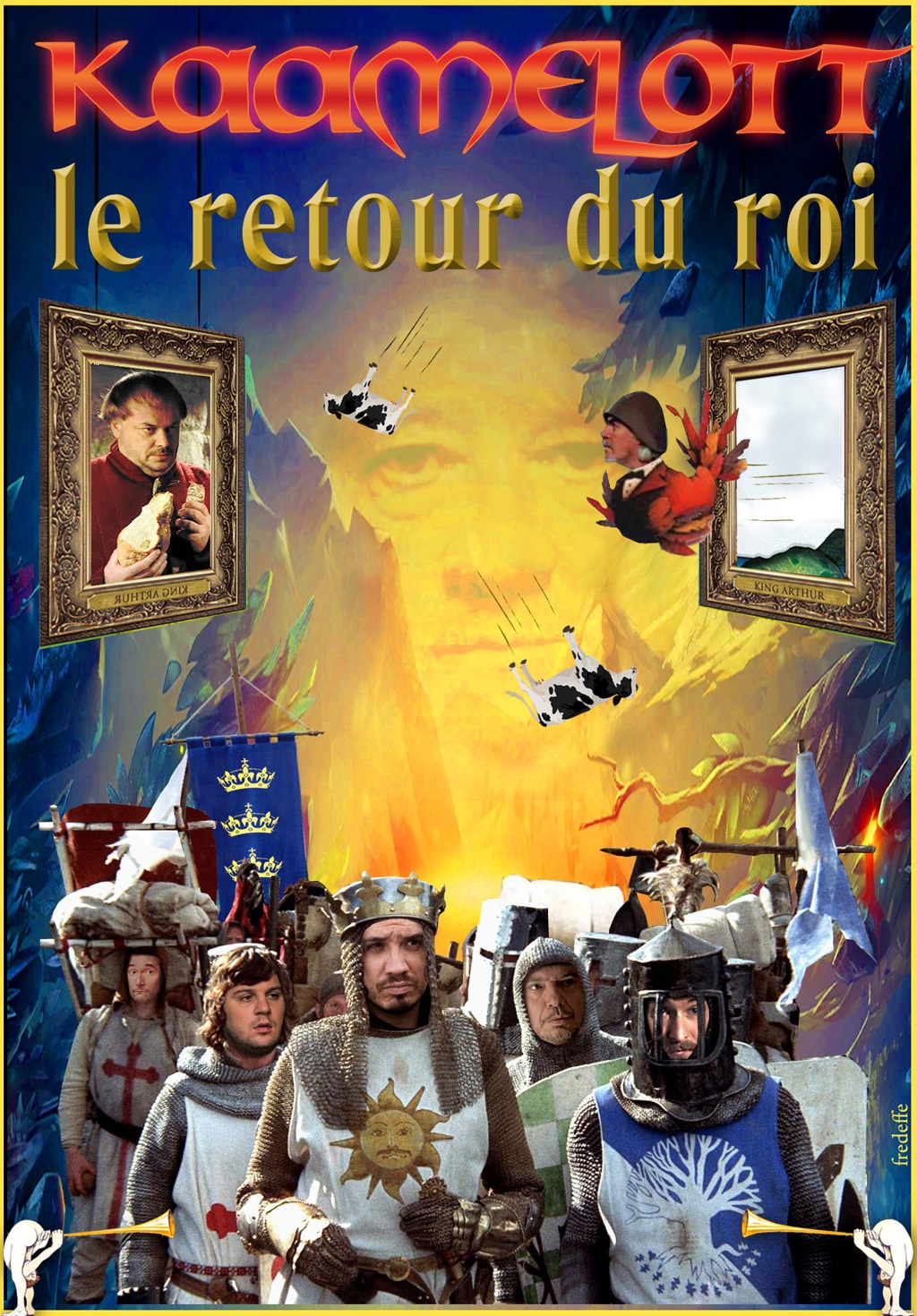 kaamelott_holy_grail_saint_graal_humour_affiche_cinema_detournement_alexandre_astier_hommage_Monty_Python