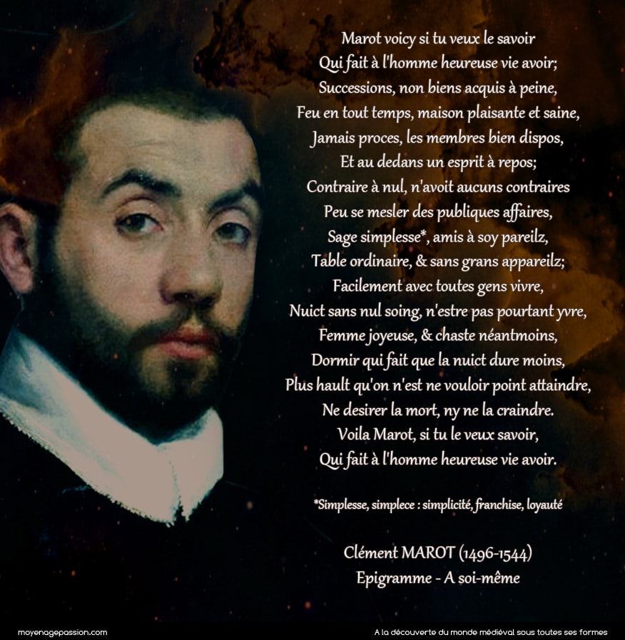 clement_marot_poesie_courte_medievale_epigrammes_vie_heureuse_poete_latin_Martial