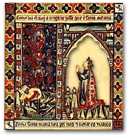 poesie_musique_medievale_cantigas_santa_maria_alphonse_X_le_Sage_manuscrit_ancien_escurial_XIIIe_siècle