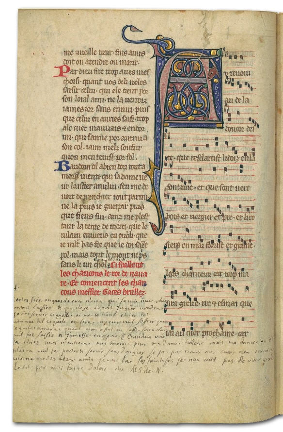 Gace_brule_poesie_musique_chanson_medievale_amour_courtois_manuscrit_ancien_chansonnier_archambault_moyen_age