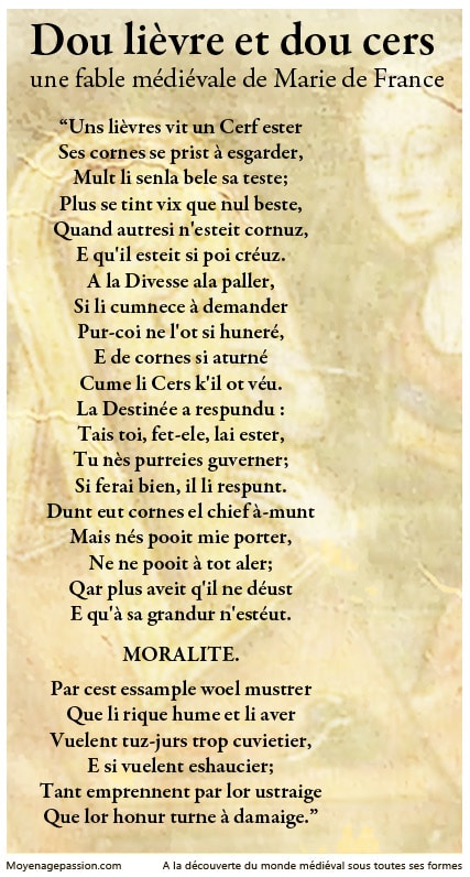 fable_medievale_poesie_ysopet_lievre_cerf_marie_de_france_moyen-age_central_vieux_francais_oil
