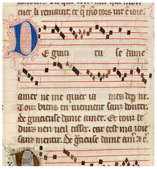 jehannot_de_lescurel_de_gracieuse_dame_amer_musique_chanson_rondeau_medieval_MS_146_moyen-age_XVIe_siecle