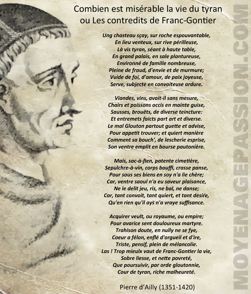 pierre_Aylli_biographie_portrait_contredits_franc-gonthier_gontier_poesie_medievale_satirique_moyen-age_tardif