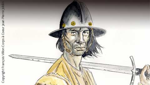 Illustration de Jean-Pierre Joblin tirée de l'ouvrage François Villon, Corps à Coeur