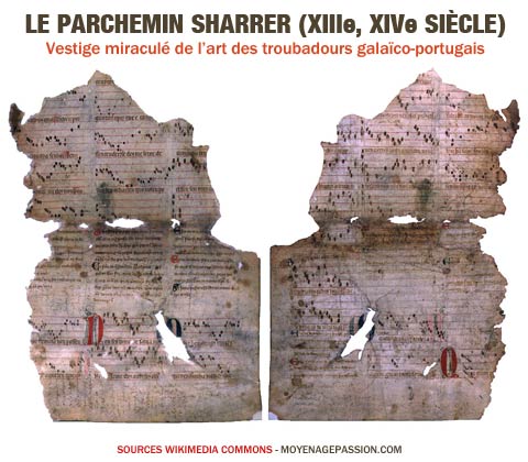 parchemin_sharrer_musiques_poesies_chansons_medievale_galaico-portugaise_denis_1er_portugal_moyen-age
