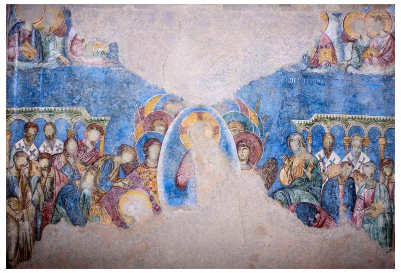 Fresque; La Dormition, Abbaye d'Abou Gosh, XIIe siècle, Jerusalem, Moyen-Age central