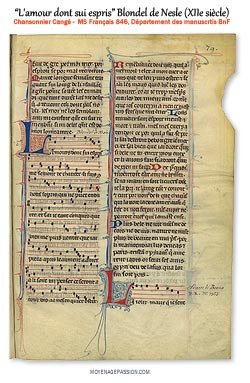 blondel-de-nesle-chanson-medievale-amour-courtois-amour-sui-espris-manuscrit-chansonnier-cange-francais-846-moyen-age-s