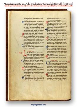 Guiraut de Bornelh - Manuscrit médiéval Ms Français 12473