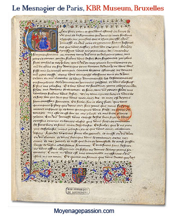 gastronomie médiévale, manuscrit ancien le Mesnagier de Paris