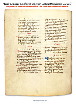 Manuscrit médiéval des œuvres d'Eustache Deschamps (MS Fr 840)