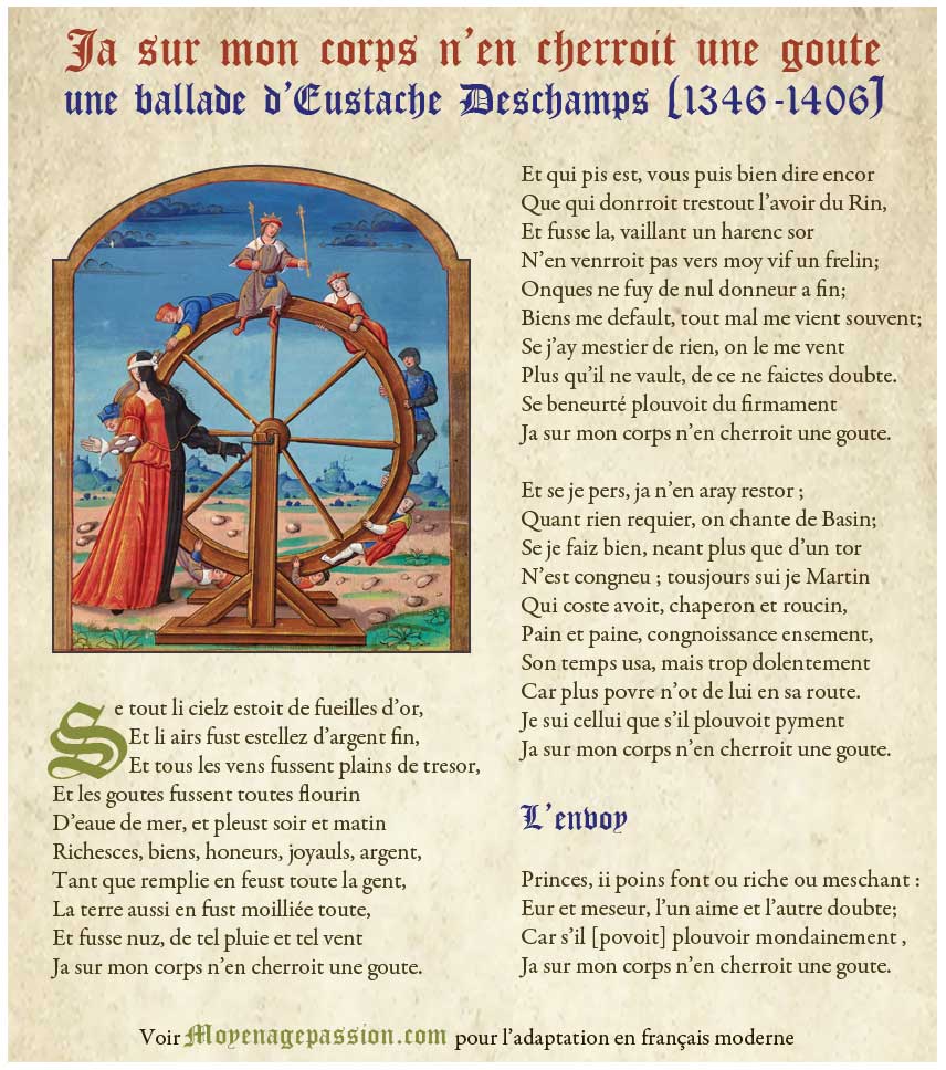 Eustache Deschamps : poésie médiéval illustrée avec enluminure