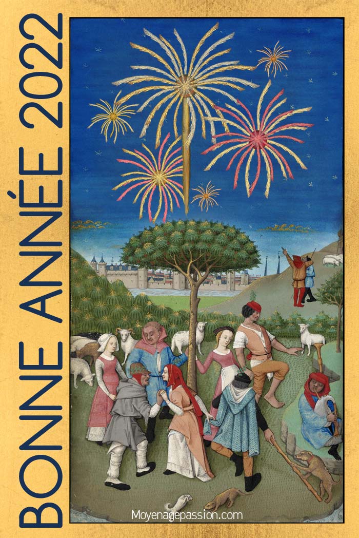 Carte de vœux de fin d'année médiévale