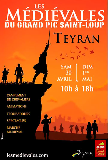 Affiche officielle des Médiévales du Grand Pic Saint Loup 2022