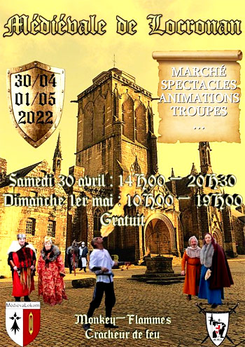 Affiche officielle 2022 des Médiévales bretonnes de Locronan
