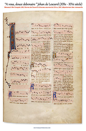 Manuscrit médiéval français Ms 146, chansons de Jehan de Lescurel