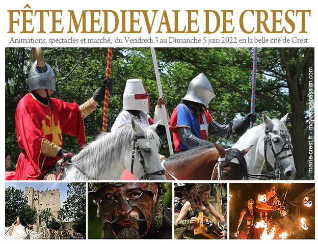 Carte postale animations et compagnies médiévales à Crest