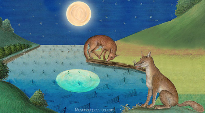 Fable médiévale : Du renard piègé par un reflet de lune