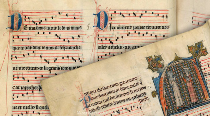 Manuscrit ancien de la musique de Adam de la Halle