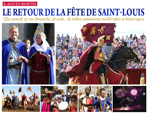 Compagnies et animations médiévales Fête de la Saint-Louis, Aigues-Mortes, Occitanie