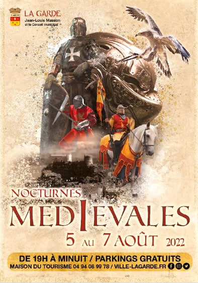 Animations et fêtes médiévales - Affiche nocturnes La Garde, Var
