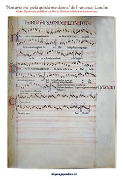 la partition de la chanson du jour dans le Codex Squarcialupi 