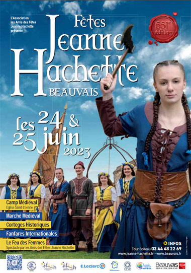 Animations historiques et médiévales autour de Jeanne Hachette, à Beauvais - Affiche officielle 2023