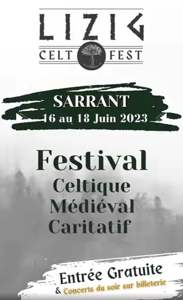 Affiche du Lizig Celt Fest 2023, Festival celtique et médiéval caritatif.