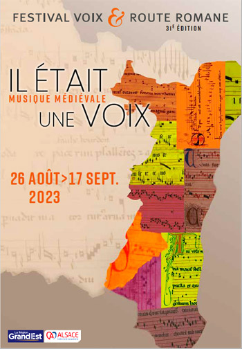 Festival de musiques médiévales Voix et Route Romane, affiche 2023