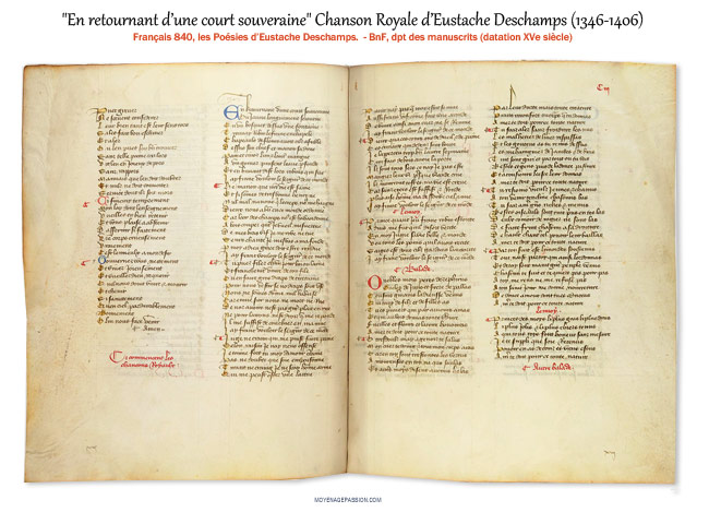 La Chanson royale "En retournant d’une court souveraine" dans le manuscrit médiéval français 840