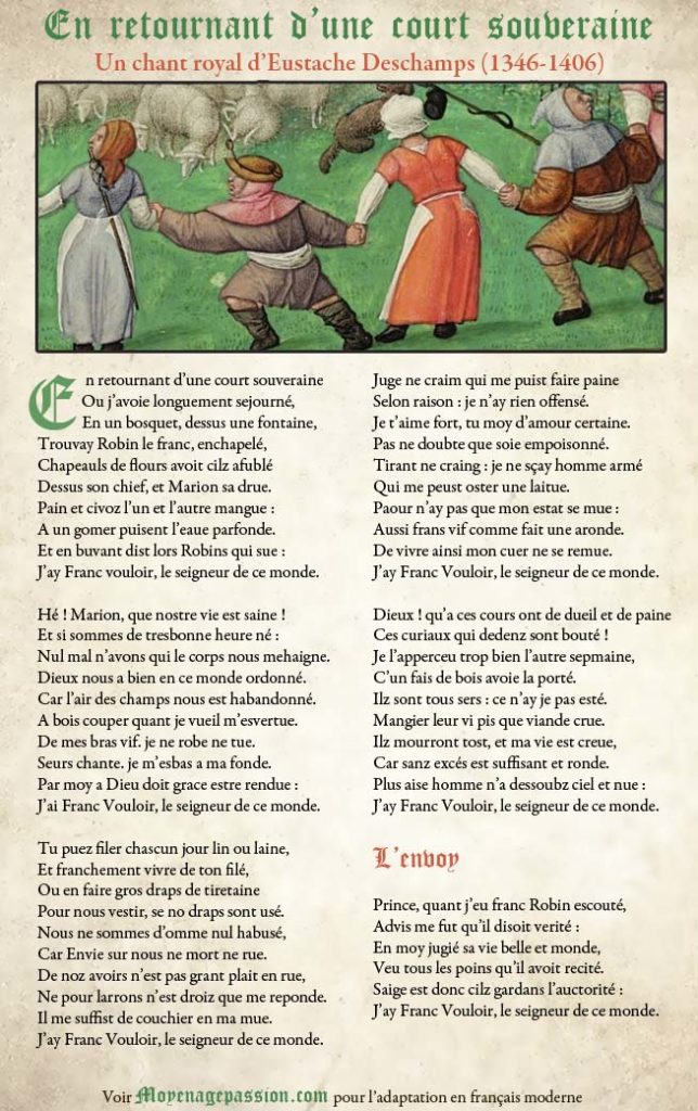 Eustache Deschamps - Chant royal illustrée avec enluminure