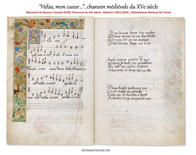 "Hélas, mon cœur" la chanson médiévale du jour et ses enluminures dans le chansonnier Ms Français 9436