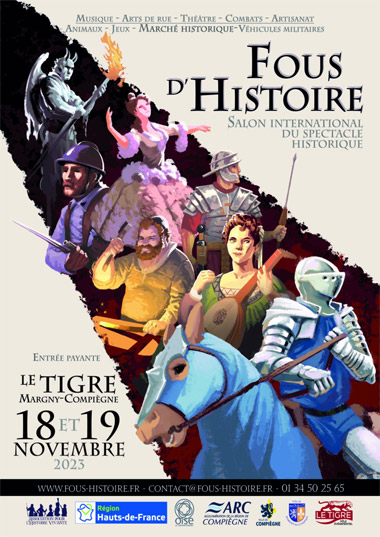 Affiche du festival Fous d'Histoire 2023 et son marché de l'Histoire