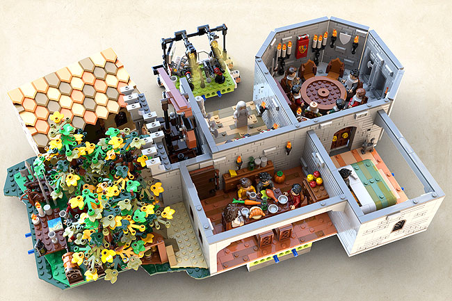 Tous les décors de la série TV Kaamelott d'Alexandre Astier au format Lego.