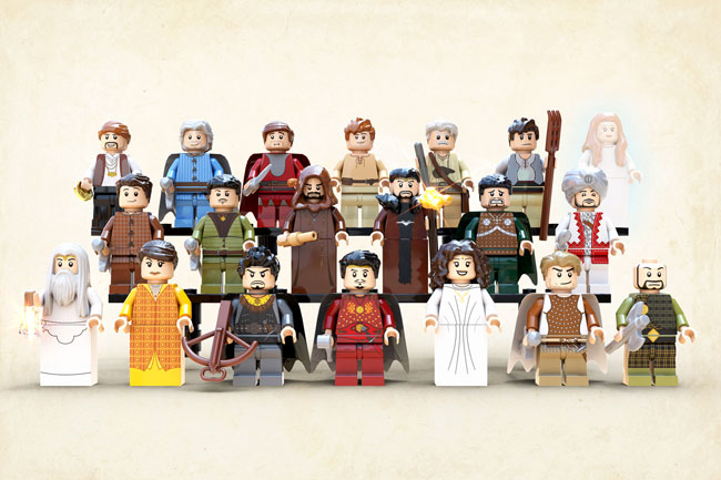 Tous les personnages de la série TV médiévale Kaamelott en kit Lego