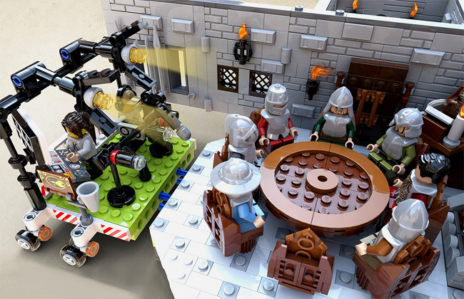 Série Kaamelott : les chevaliers de la table ronde en plein tournage (au format Lego)