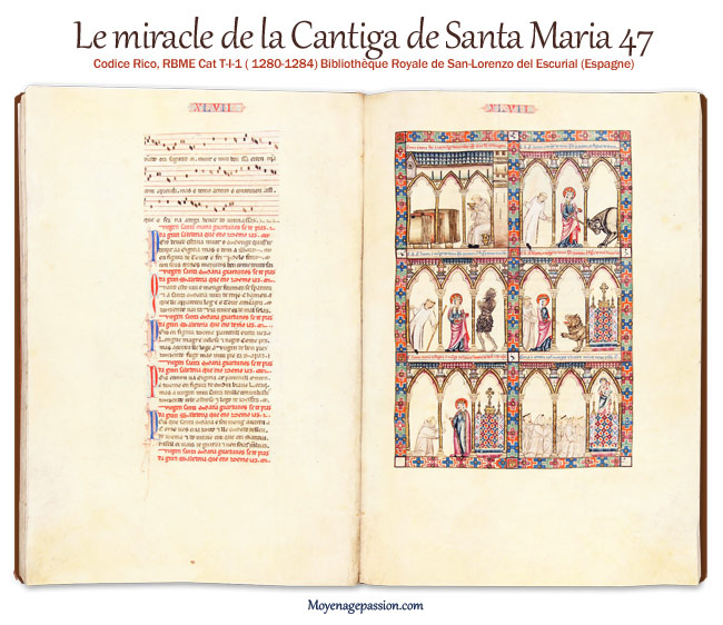 Paroles et enluminures de la CSM 47 dans le manuscrit T1 de la Bibliothéque du monastère de Saint-Laurent de l'Escurial
