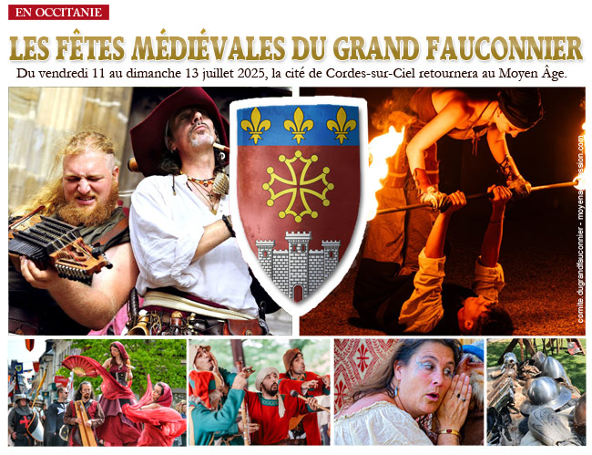 Animations médiévales à Cordes-sur-Ciel, (Fêtes Médiévales du Grand Fauconnier 2025)