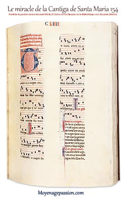 La partition de la Cantiga De Santa Maria 154 dans le Codice de los Musicos de l'Escurial (MS B.I.2)