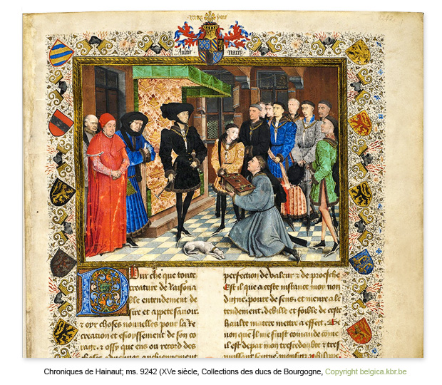 Enluminure devenue culte des Chroniques de Hainaut; ms. 9242 (XVe siècle, Collections des ducs de Bourgogne,