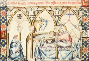 Enluminure de la nativité, Cantiga de Santa Maria 1 (XIIIe siècle)