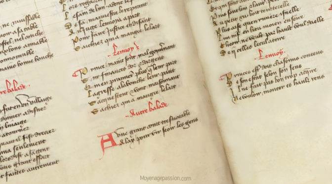 Humour & poésie satirique, Eustache Deschamps : De deux celles le cul à terre